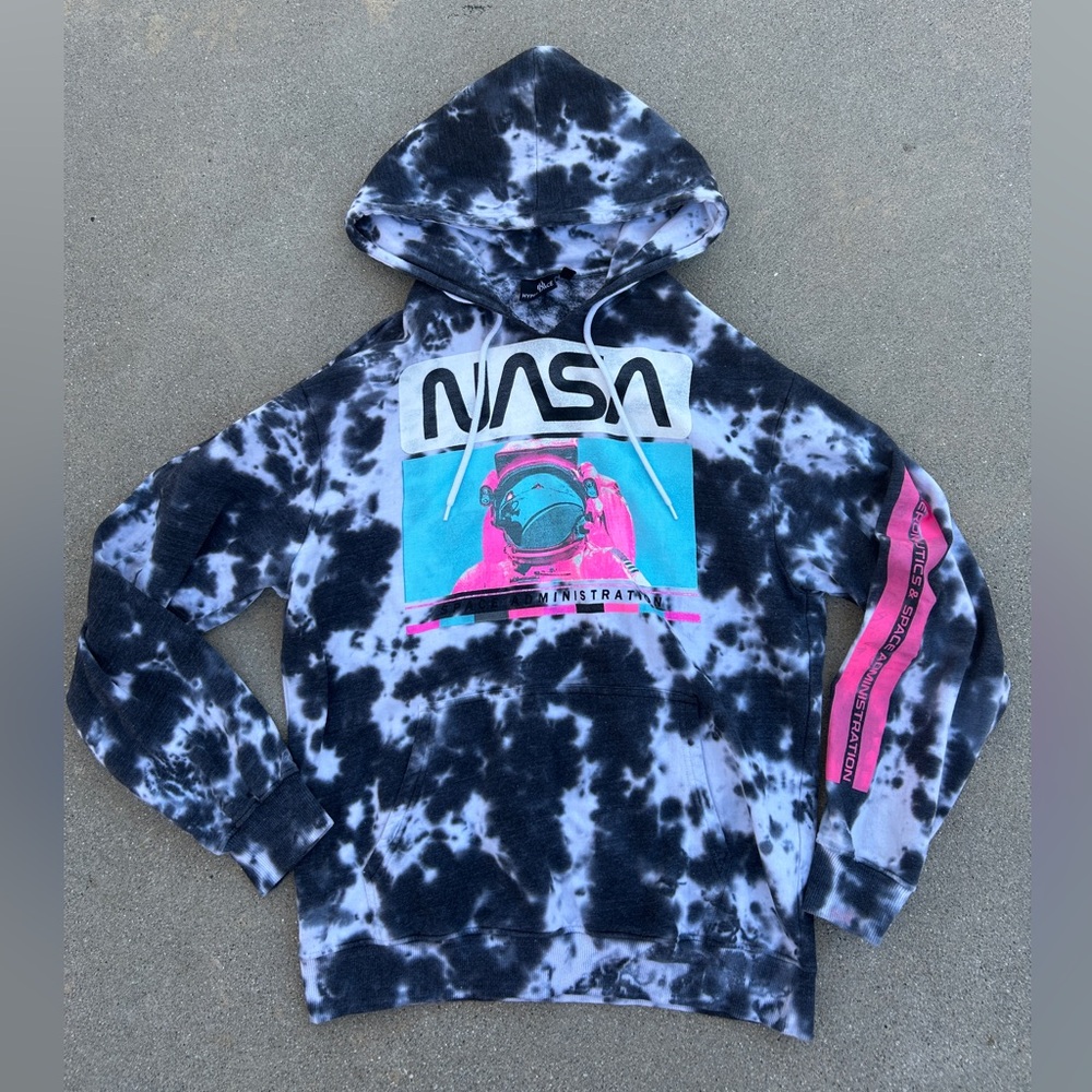 Tie-Dye Hoodie - Black and Pink